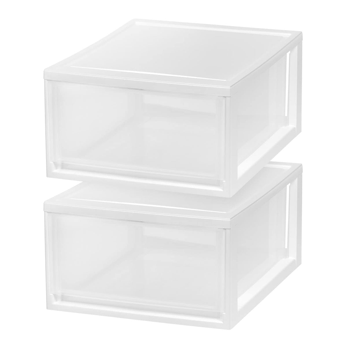 2-Pack 30 Qt. White Stacking Drawer Organizer U727844