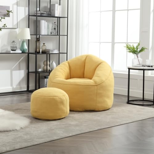 Memory Foam Bean Bag Chair with Ottoman Y96307
