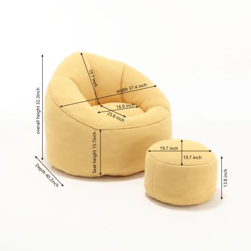 Memory Foam Bean Bag Chair with Ottoman Y96307