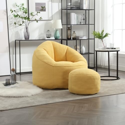 Memory Foam Bean Bag Chair with Ottoman Y96307