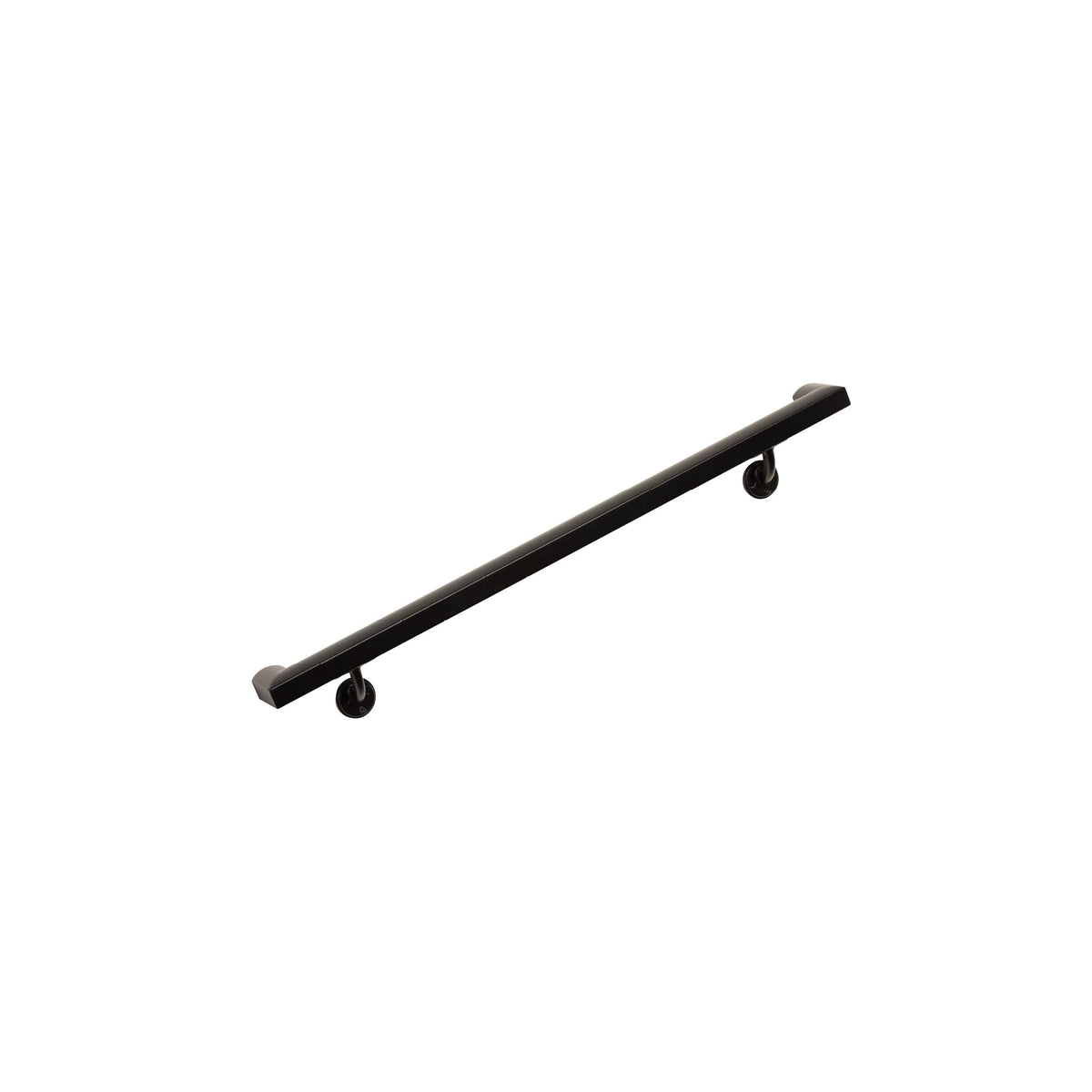 Aluminum Handrail Kit with Wall Mount Brackets, Black Textured, 3' Length O925