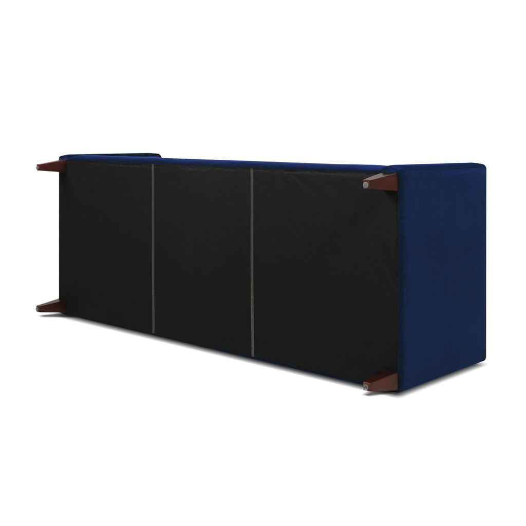 84" Tufted Navy Blue Velvet Sofa with Two Reversible Cushions F729
