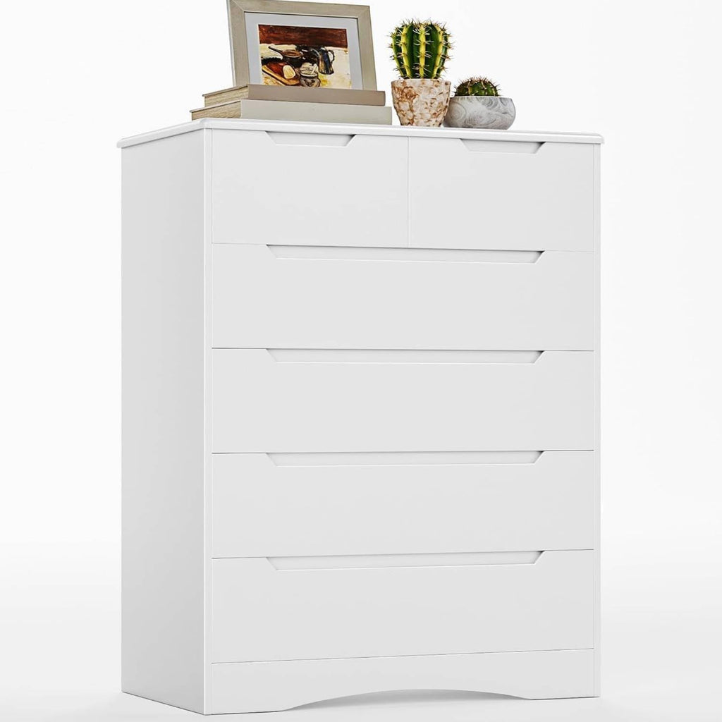 White 6 Drawer Dresser U992