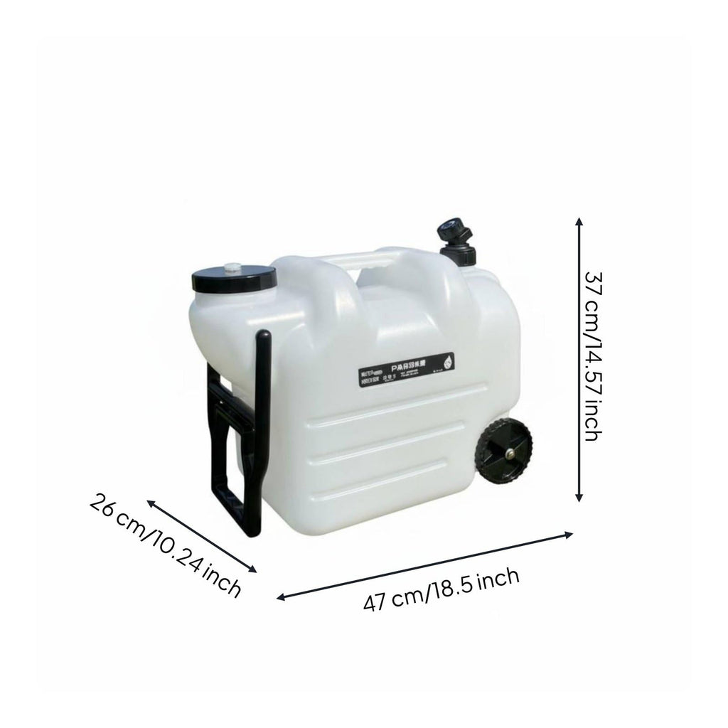Black Portable Water Container with Faucet and Wheels M442