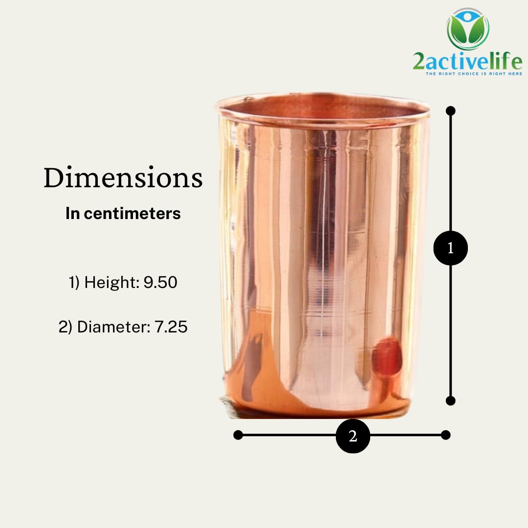 Copper Drinking Cups Set of 2, 350ml Unlined Uncoated Q641