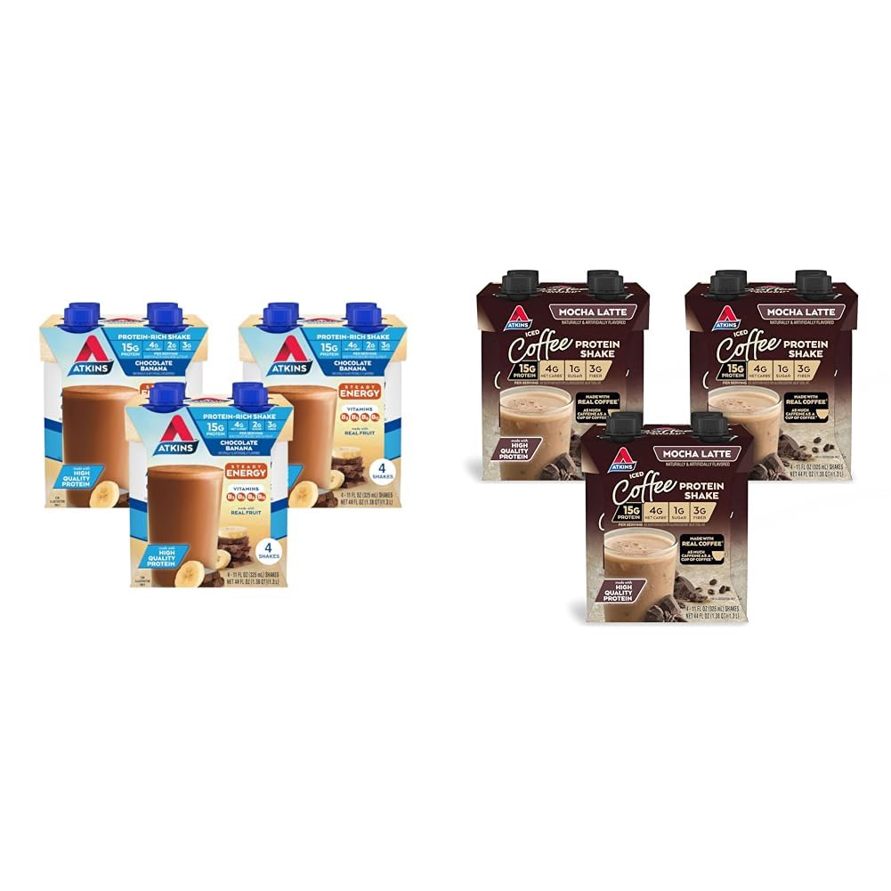 Chocolate Banana & Mocha Latte Protein Shake, 15g Protein, Keto Friendly P572