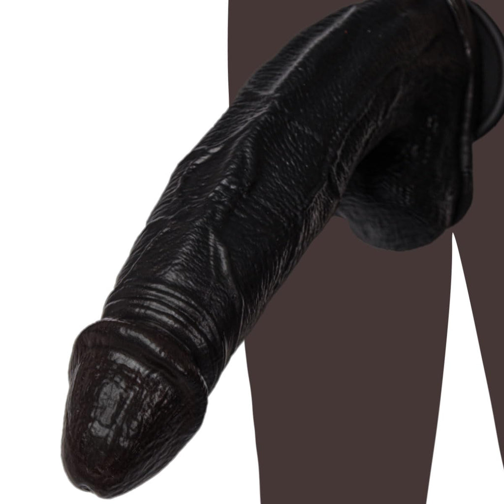 Black Realistic Silicone Dildo with Suction Cup Q8122