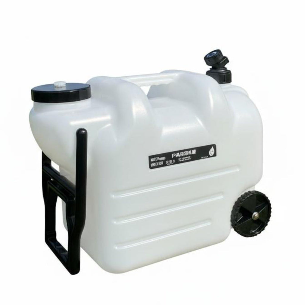 Black Portable Water Container with Faucet and Wheels M442