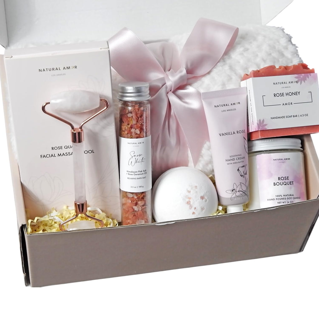 Spa Gift Set with Blanket 7 PCs Bath & Body Set L17759
