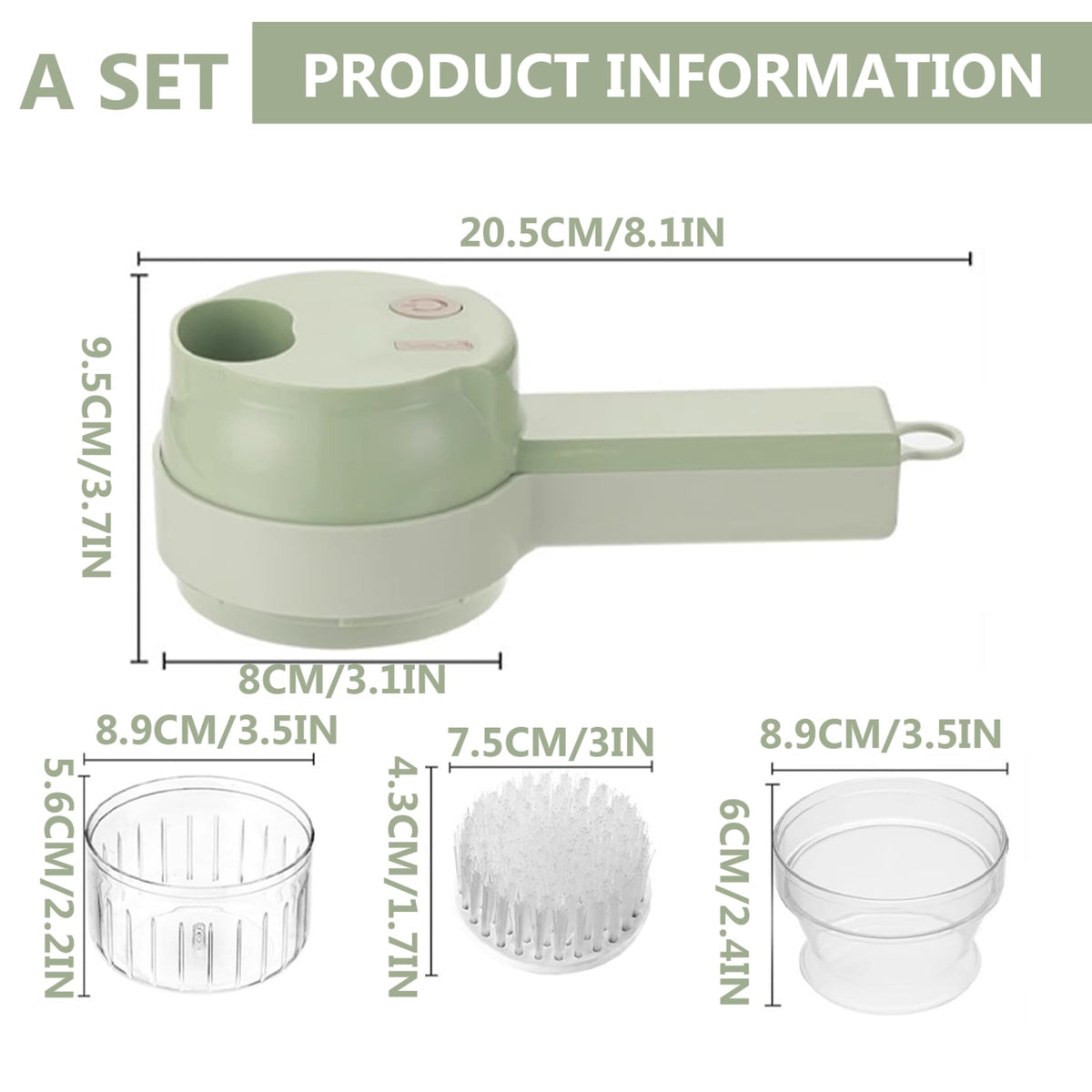 Wireless Mini 4 in 1 Electric Vegetable Chopper Rechargeable Food Cutter K9848