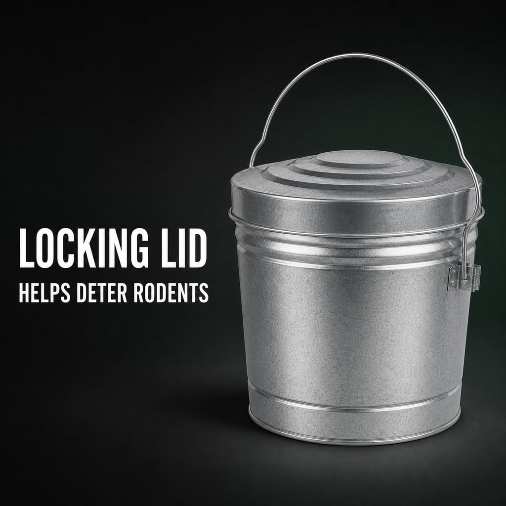 6 Gal Galvanized Steel Can with Locking Lid Y95145