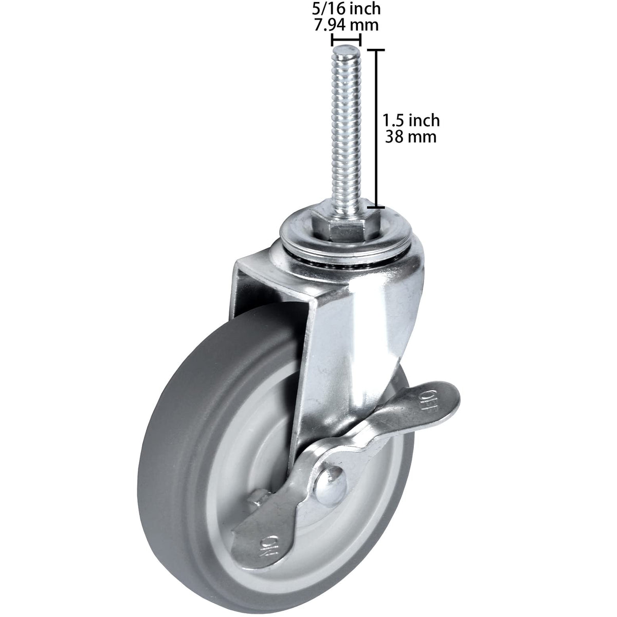 3 Inch Set of 4 Heavy Duty Swivel Rubber Caster Wheels Q718