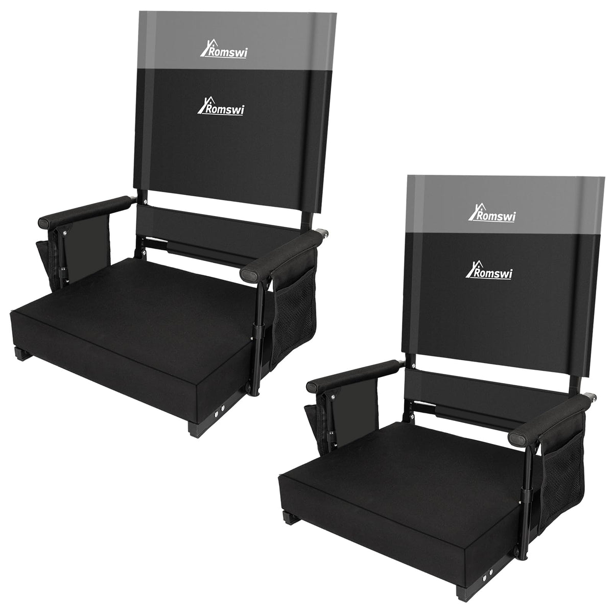 2-Pack Stadium Seats with Back Support and Armrests Z1114