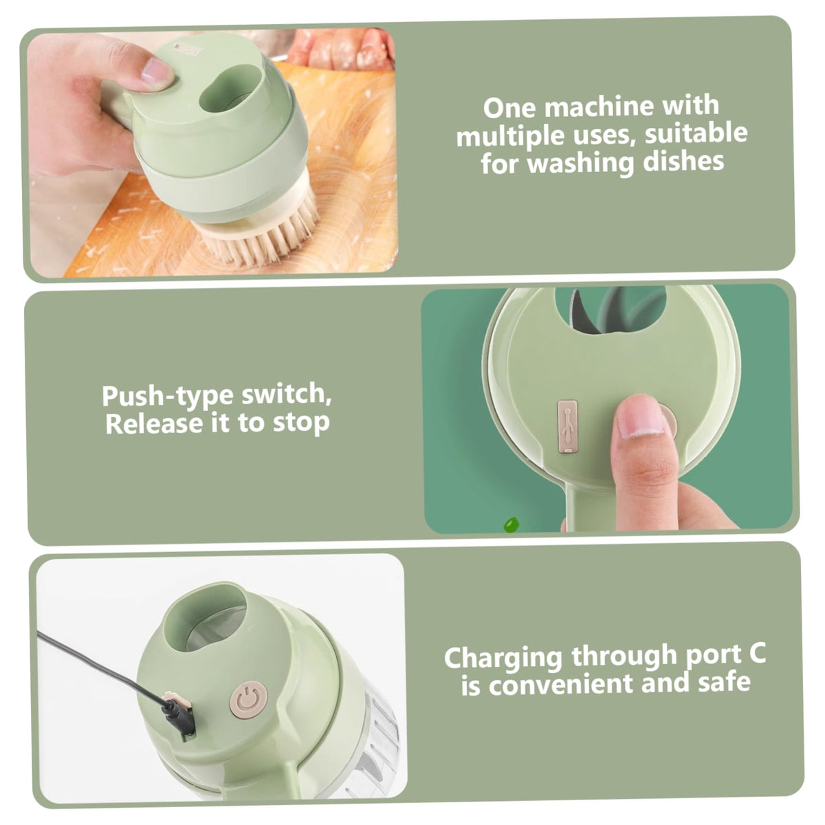 Wireless Mini 4 in 1 Electric Vegetable Chopper Rechargeable Food Cutter K9848