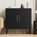 Black Storage Cabinet with Doors and Adjustable Shelf I8093