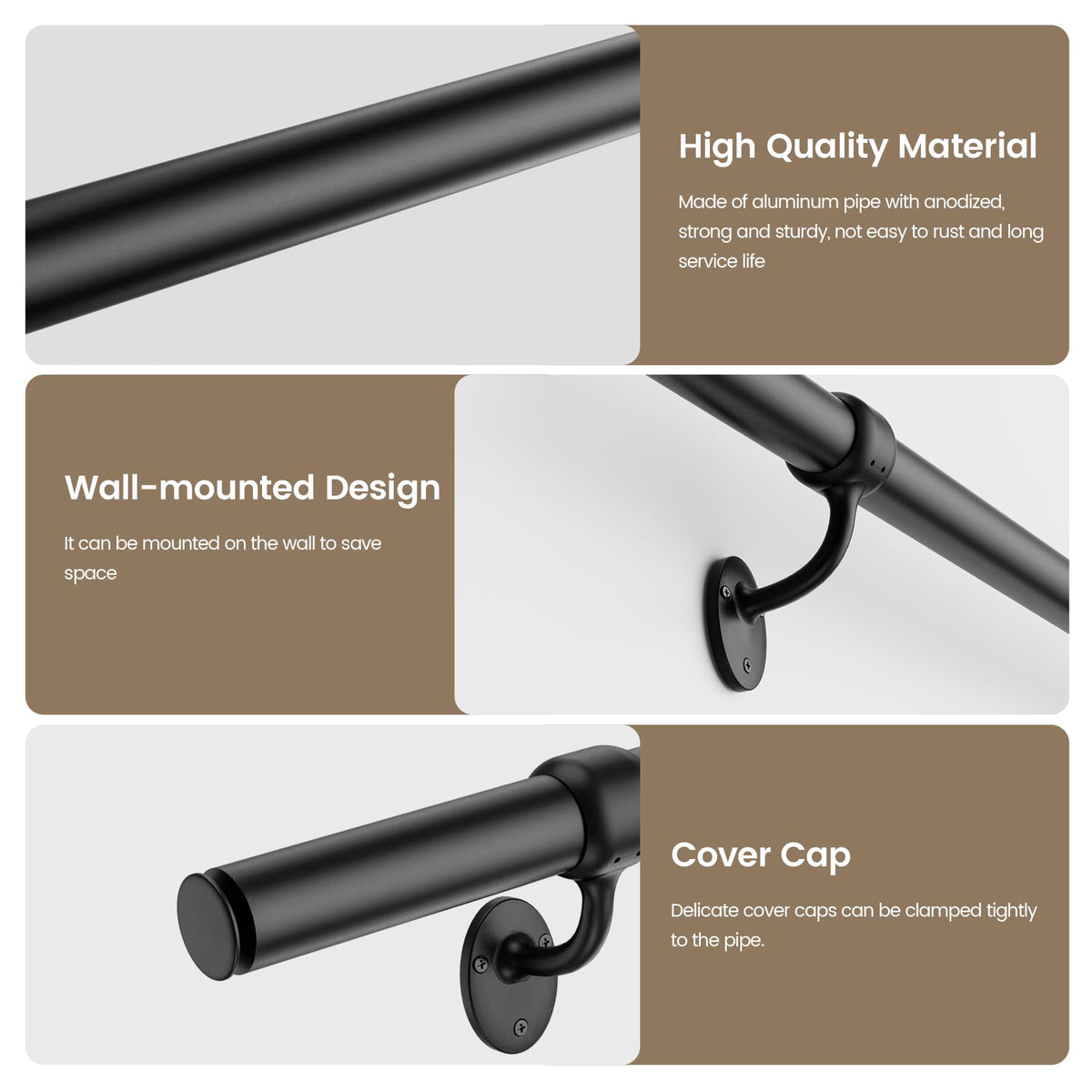 6 Feet Round Aluminum Stair Railing O93998