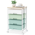 Rolling Cart with Drawers, 4-Drawer Utility Cart, Green X49717