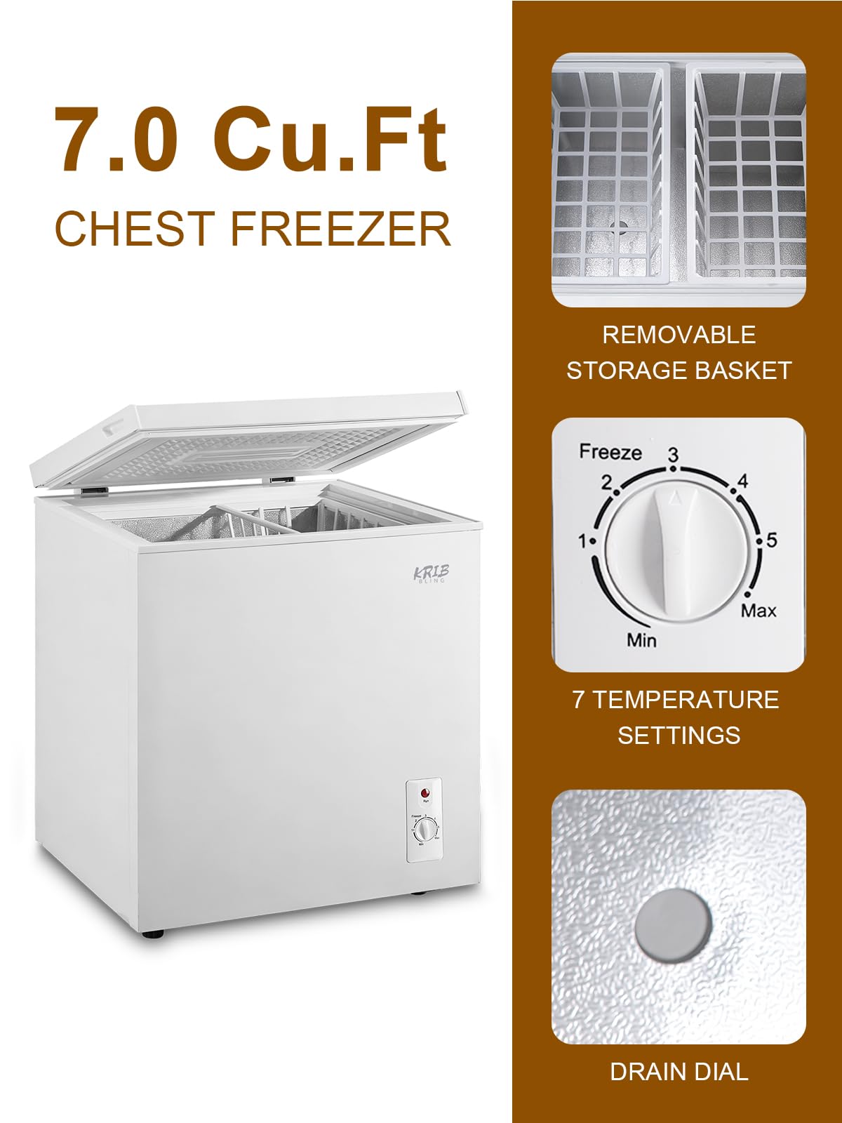 7.0 Cu.Ft White Mini Chest Freezer F4304