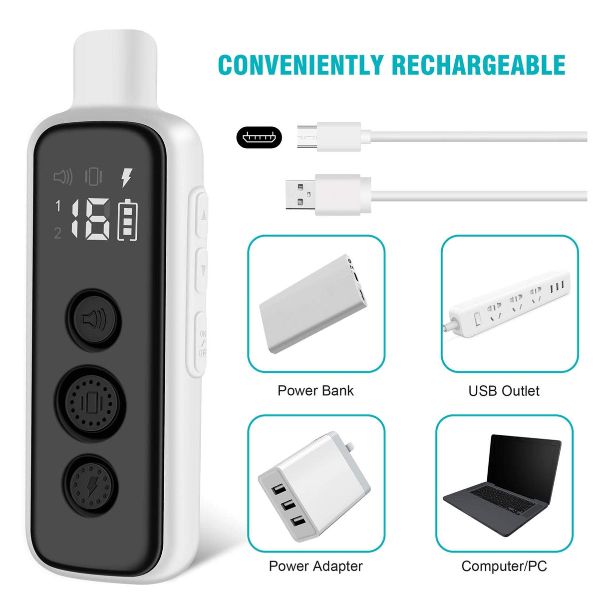Waterproof Rechargeable Electric Dog Training Collar with Remote B807754