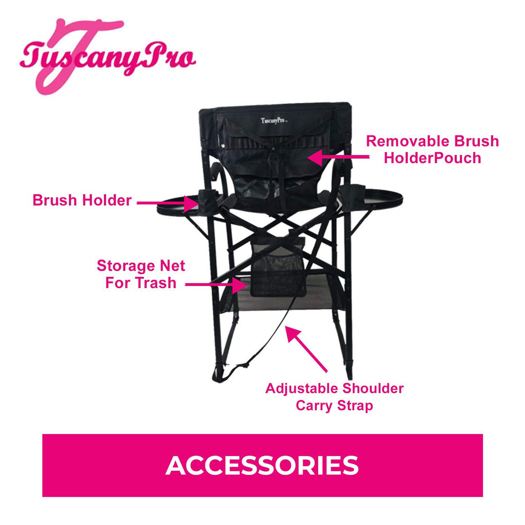 Tall Heavy Duty Director Chair with Adjustable Seat Height and Carry Bag U319
