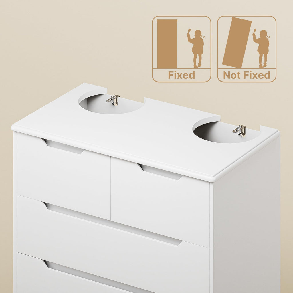 White 6 Drawer Dresser U992
