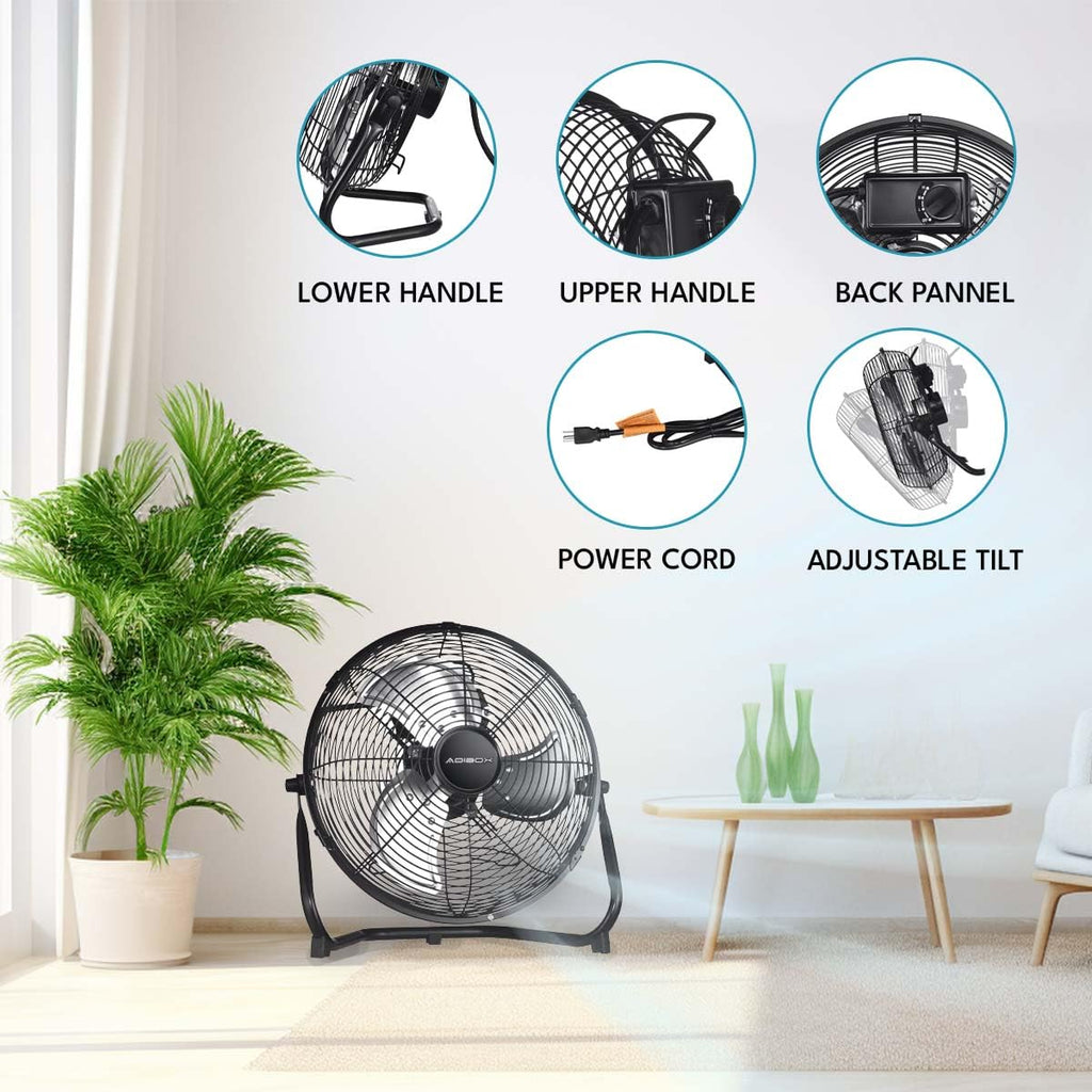 20 in. 3 Speed Metal Floor Fan with Tilting Head W80043