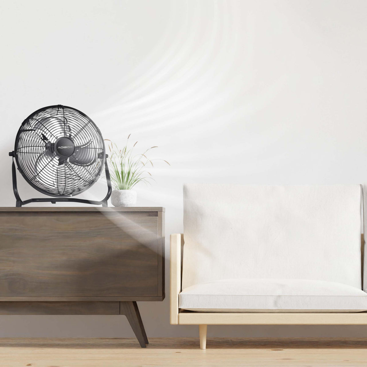 20 in. 3 Speed Metal Floor Fan with Tilting Head W80043