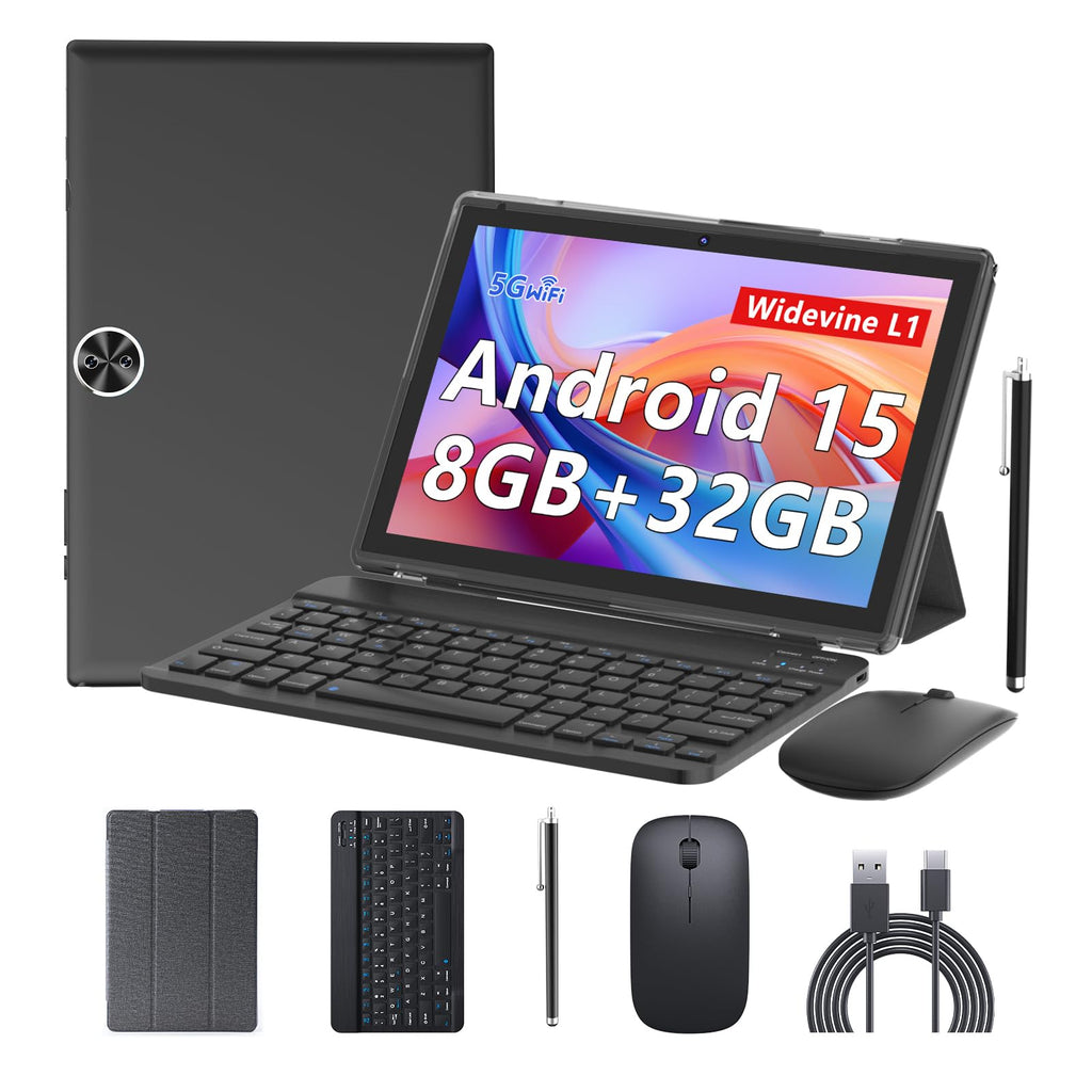 Android 14 2 in 1 Tablet with Keyboard 10 inch 8GB+64GB Black J69760