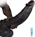 Black Realistic Silicone Dildo with Suction Cup Q8122