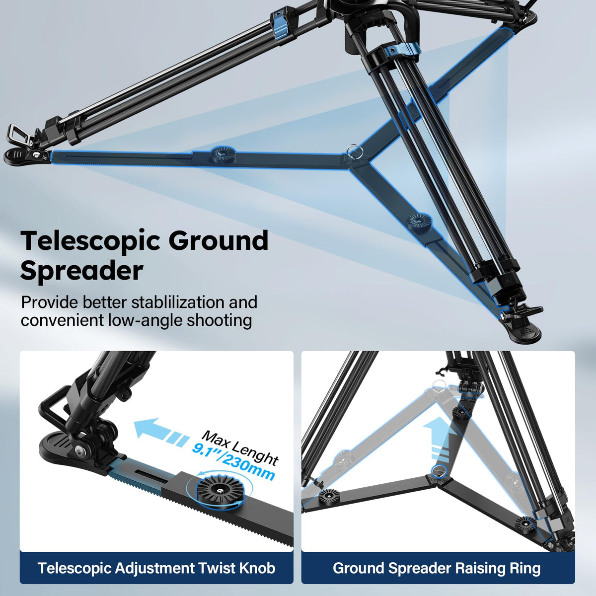 Carbon Fiber Video Tripod with Fluid Head B3863