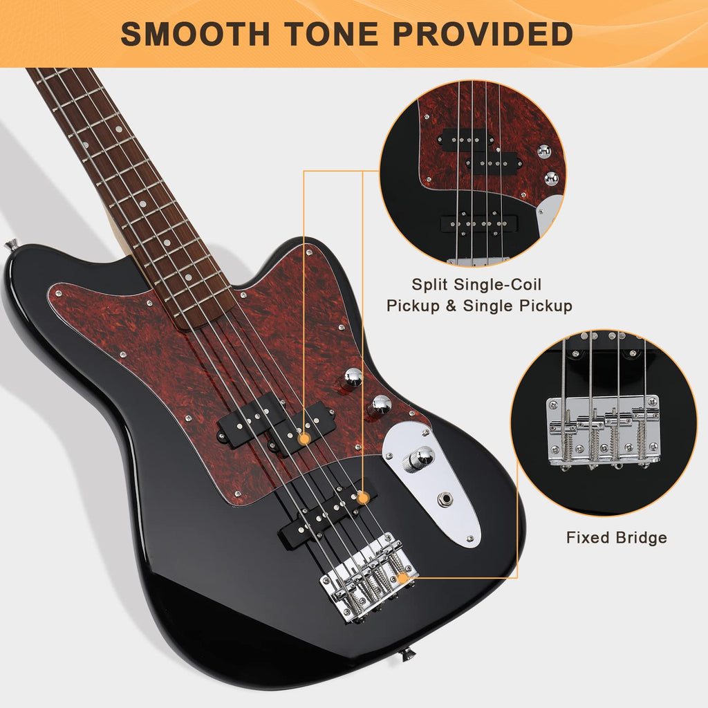 4 String Electric Bass Guitar Beginner Kit with Amp T441