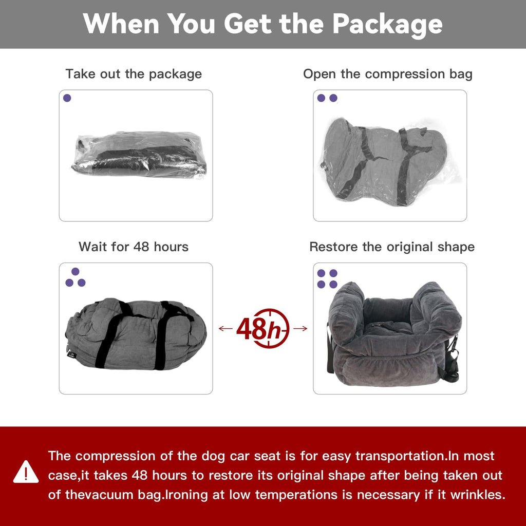 Gray Pet Car Booster Seat for Small Dogs up to 25 lbs B994857
