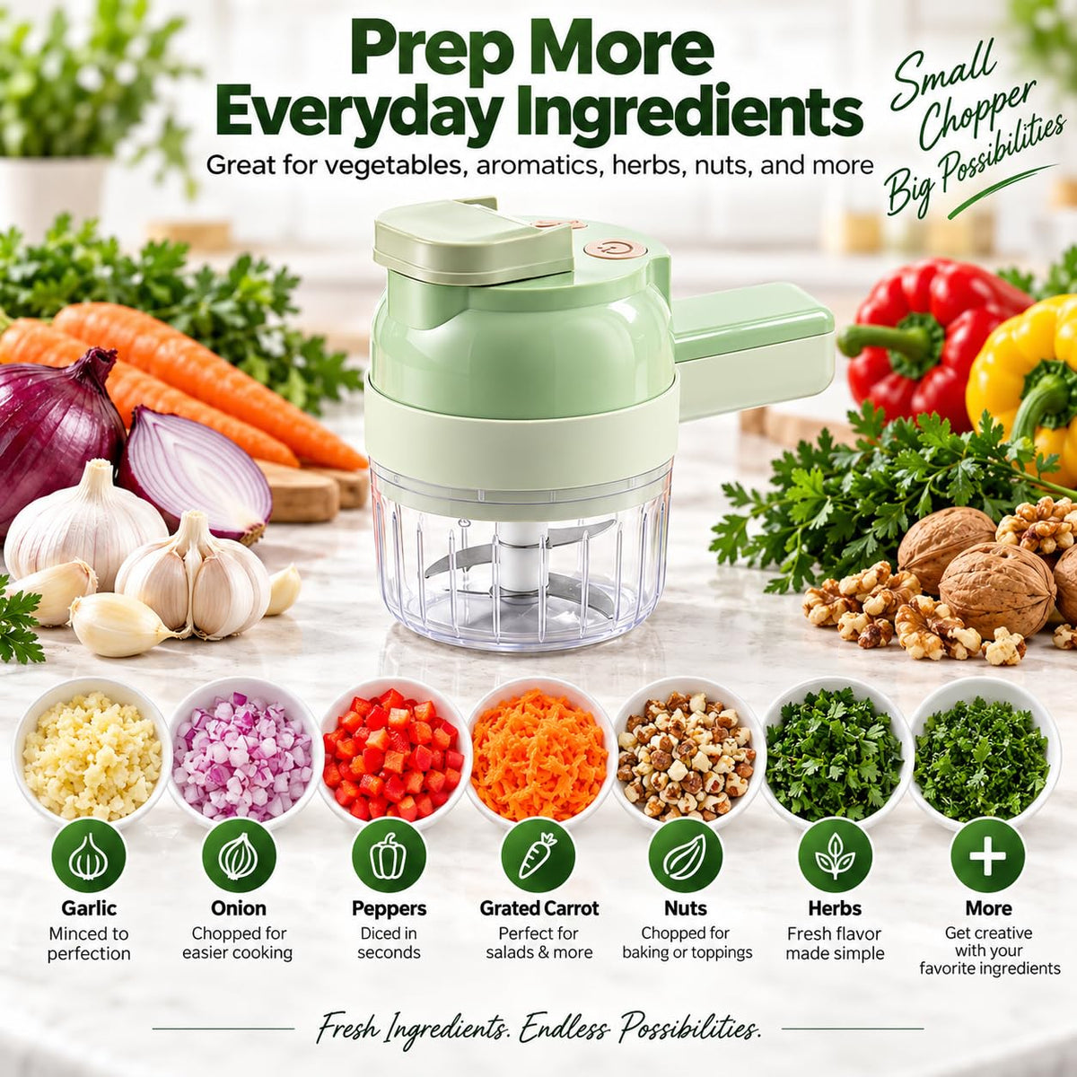 5-in-1 Wireless Electric Vegetable Chopper Y4538