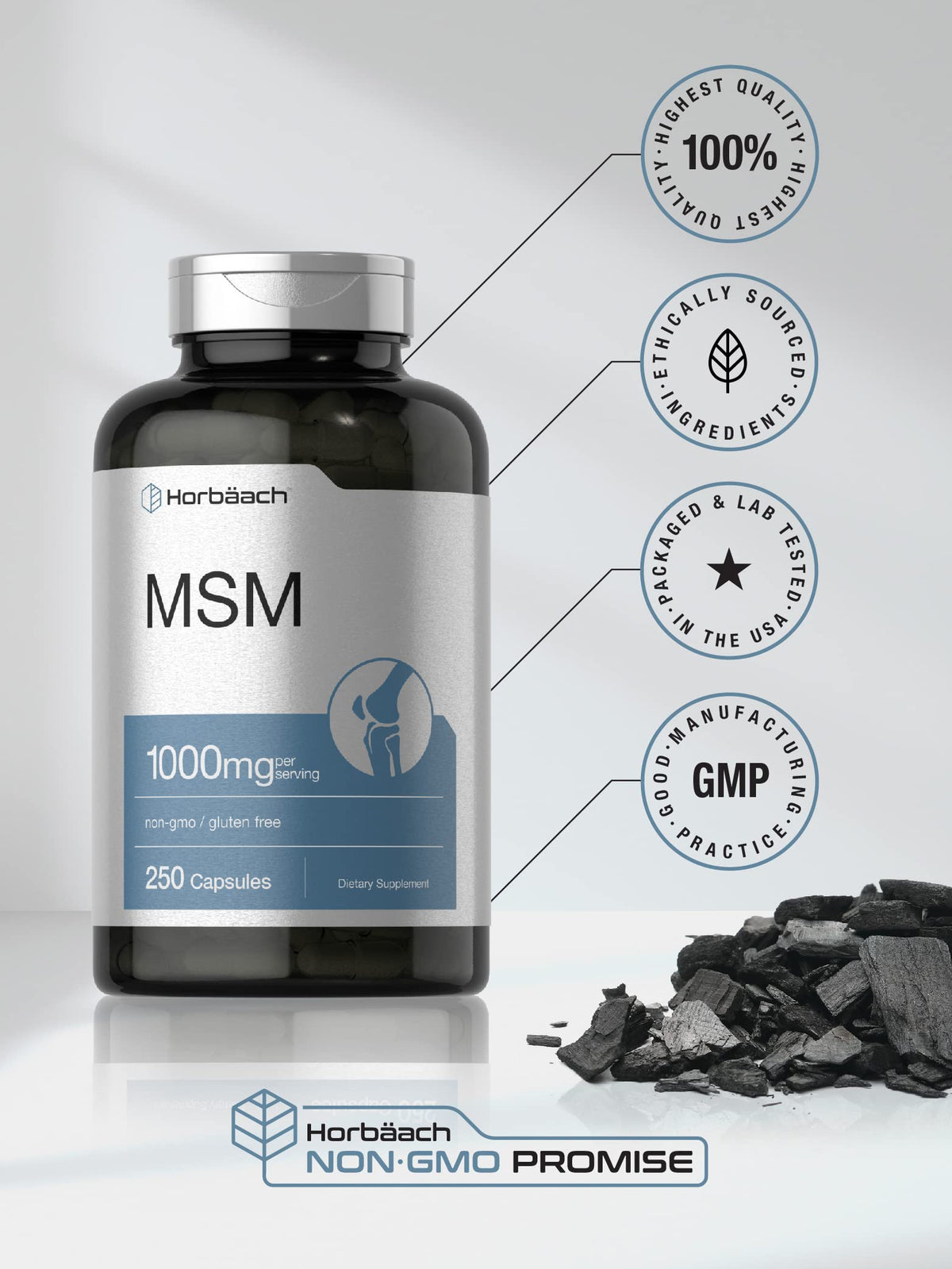 MSM Supplement Capsules 1000mg 250 Count M8878