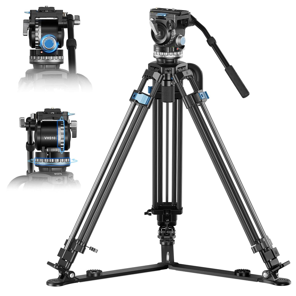 Carbon Fiber Video Tripod with Fluid Head B3863