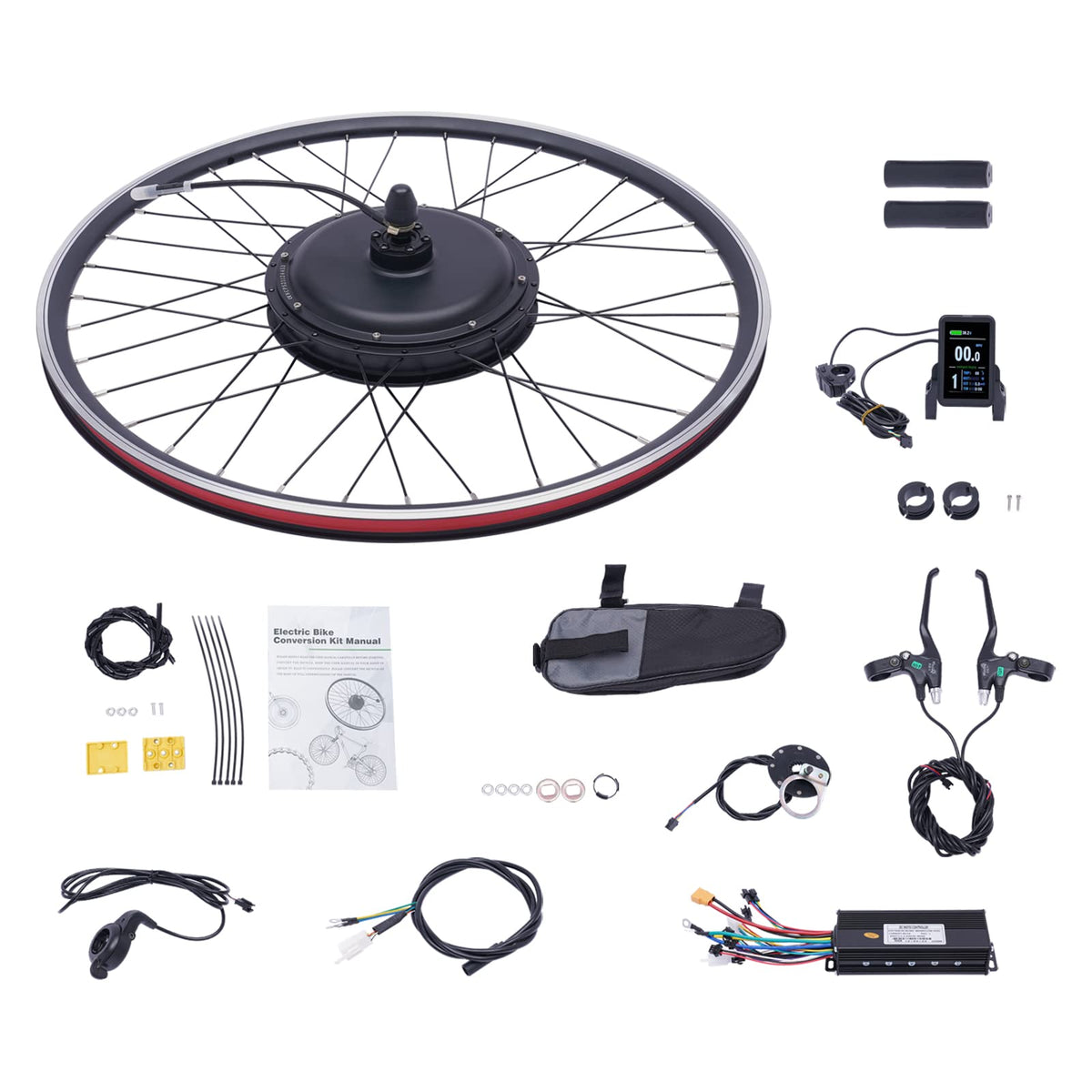 48V 1000W E-Bike Conversion Kit with Display Brushless Gearless Motor Y2755
