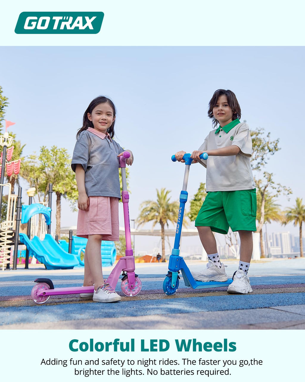 Kids Kick Scooter LED Light 2 Wheels N54034