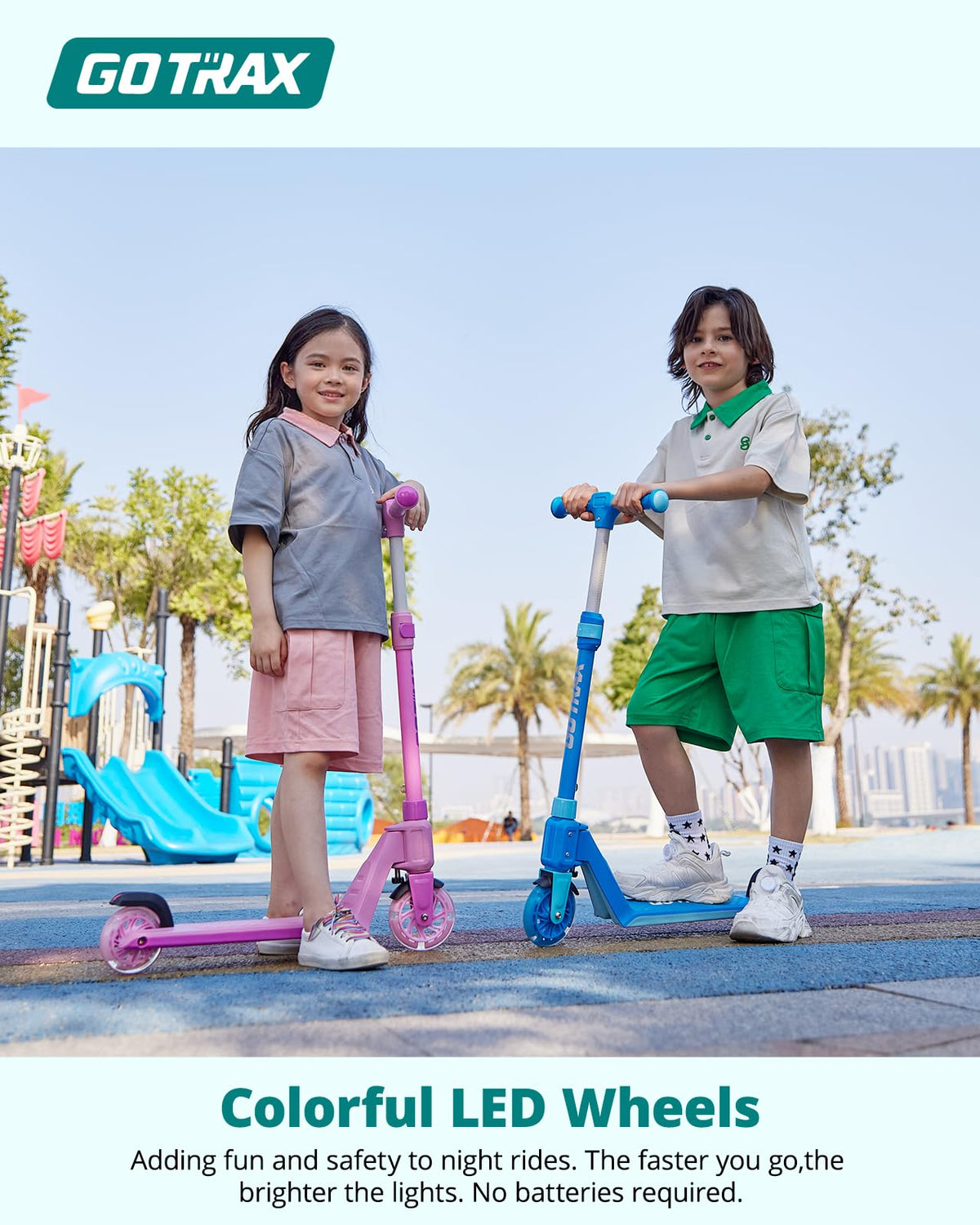 Kids Kick Scooter LED Light 2 Wheels N54034