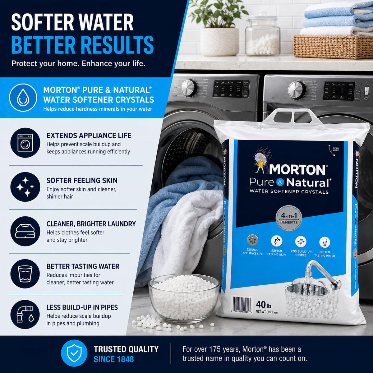 Pure and Natural Water Softener Crystals 40lbs X2273