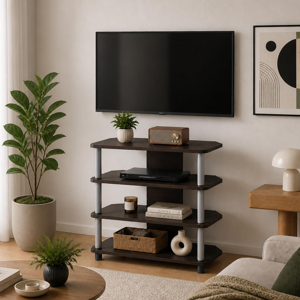 4-Tier Corner TV Stand up to 32 Inch Z9251