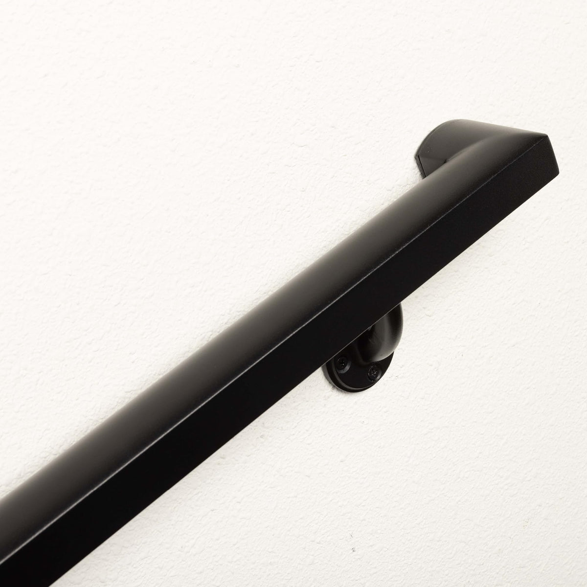 Aluminum Handrail Kit with Wall Mount Brackets, Black Textured, 3' Length O925
