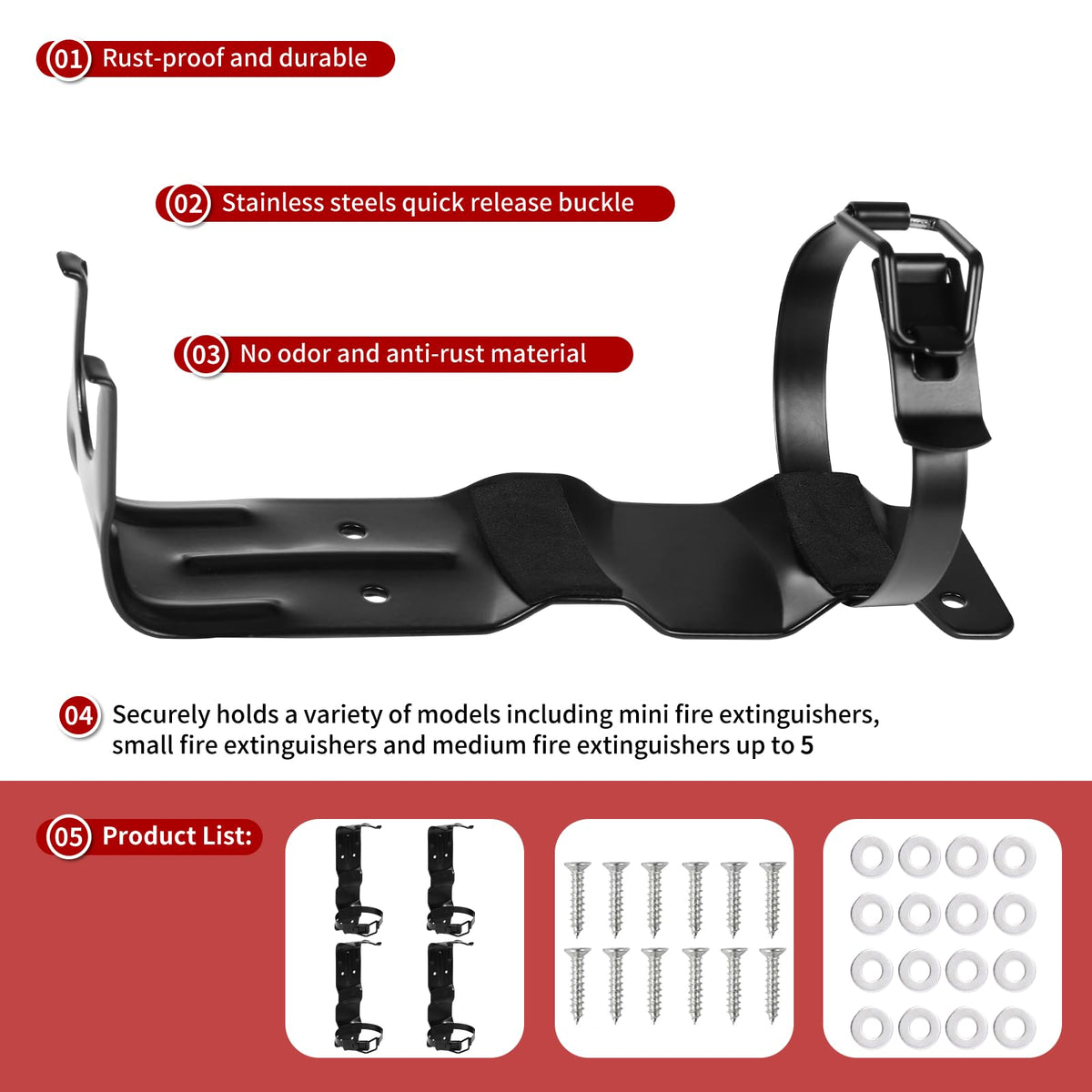 2.5LB Fire Extinguisher Wall Mount Metal Bracket P819