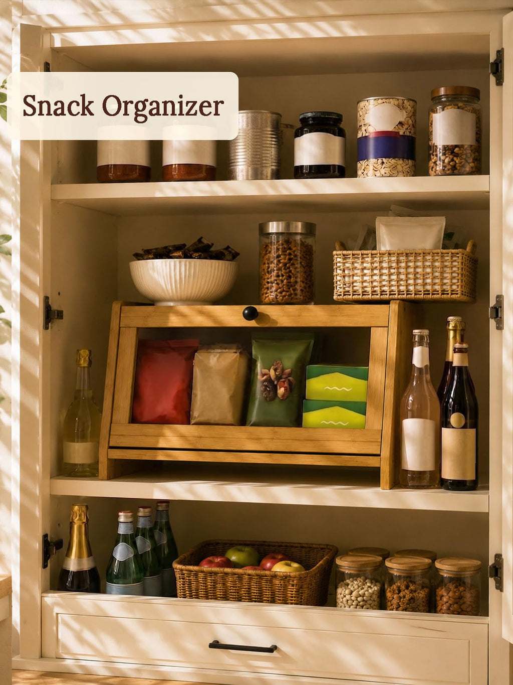 Bread Box with Top Shelf, 1 Tier H2468