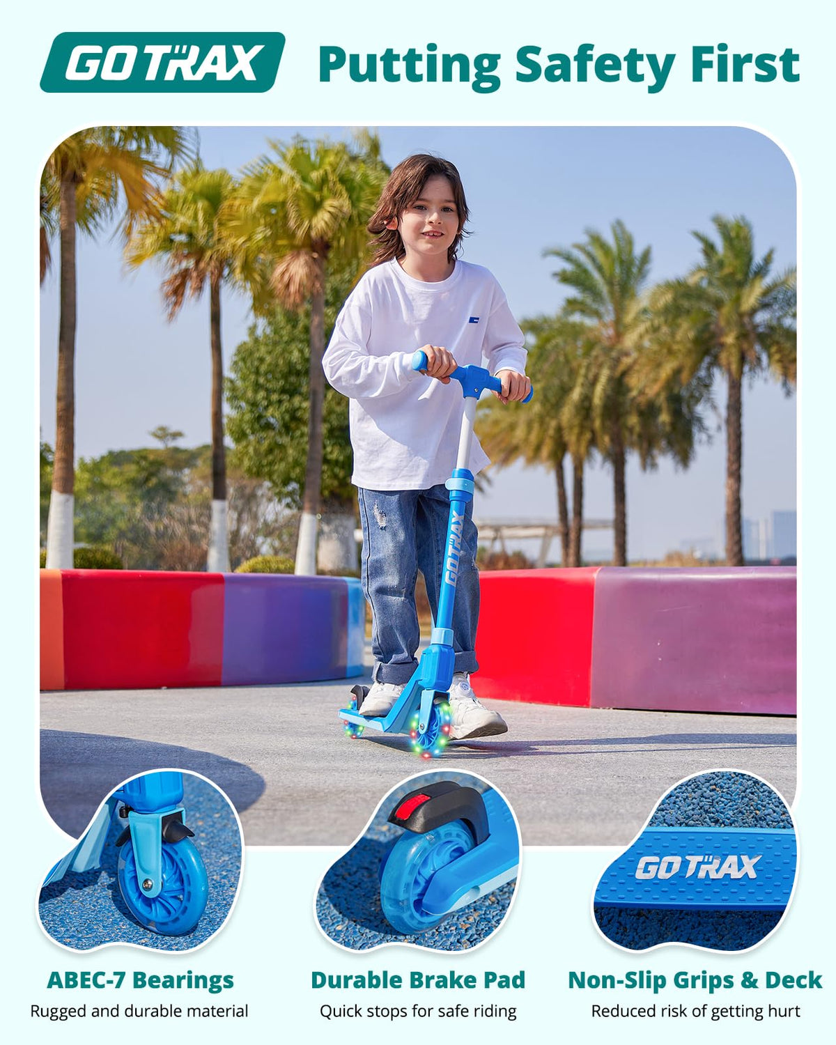 Kids Kick Scooter LED Light 2 Wheels N54034