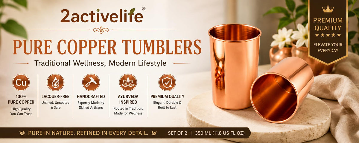 Copper Drinking Cups Set of 2, 350ml Unlined Uncoated Q641