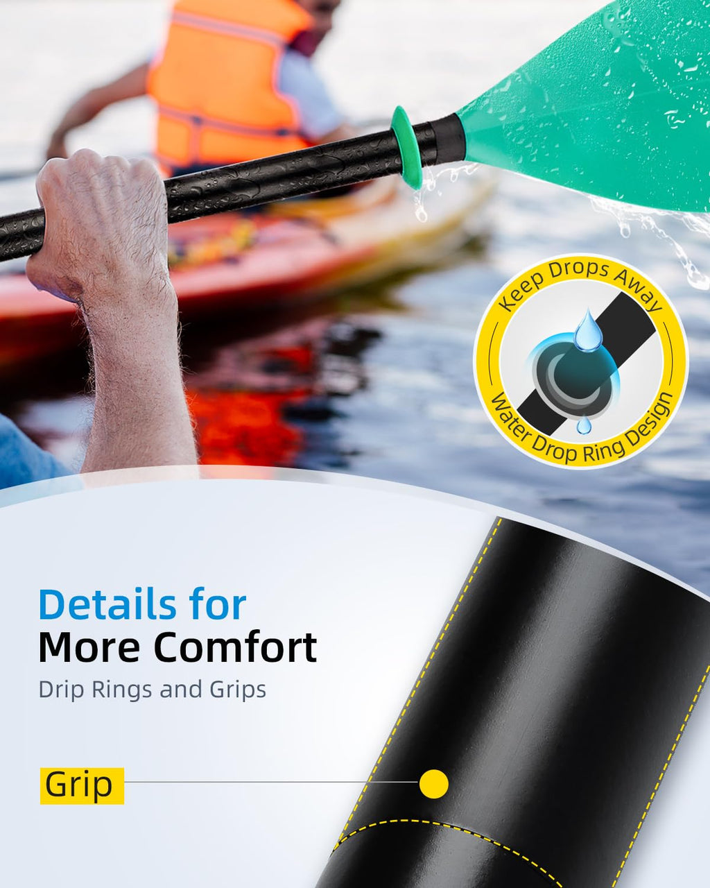 86in/218cm 90.5in/230cm Alloy Shaft 2-Piece Kayak Paddle Z779