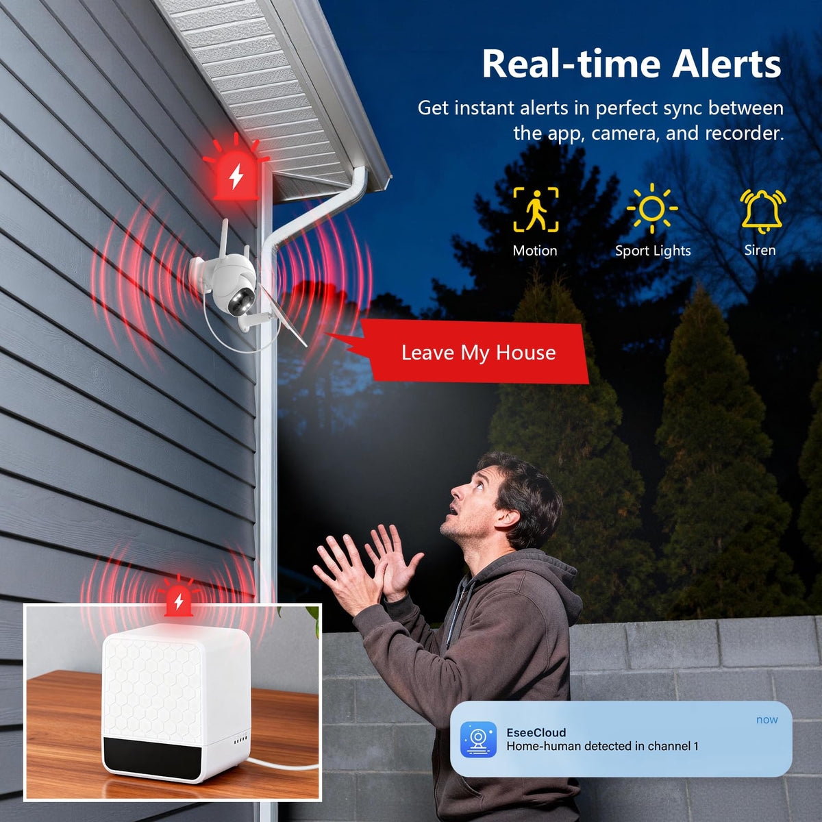 Solar Security Cameras Wireless Outdoor 4-Camera System U698