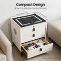 Beige White 3 Drawer Nightstand with Wireless Charging G785