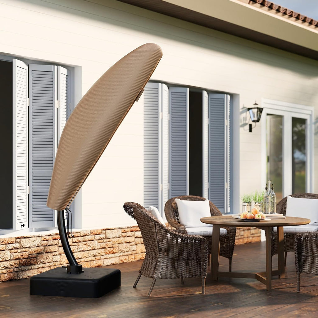 12ft Cantilever Patio Umbrella with Base and Cover W738475