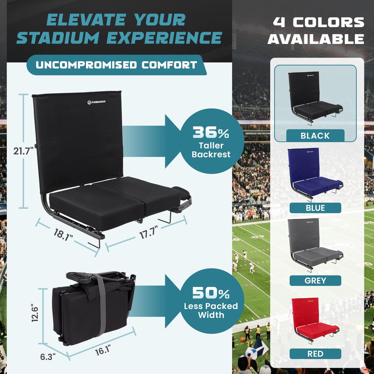 Folding Stadium Seat with Back Support H4584